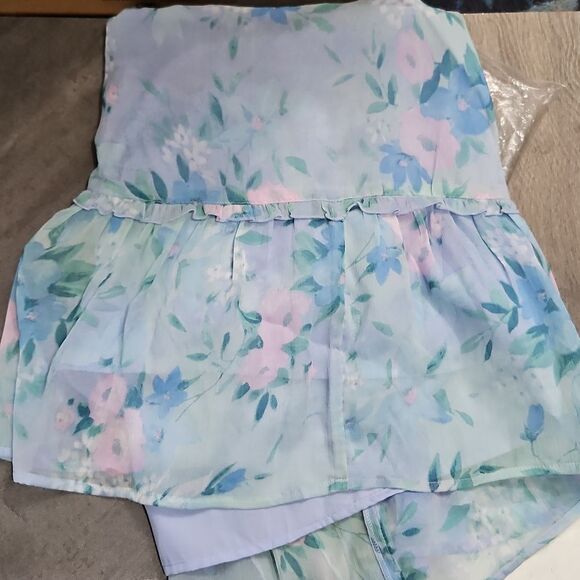 HOLLISTER Blue Floral Babydoll Mini Dress New Small Tall Msrp $50 - Picture 6 of 16